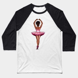 African American ballerina in pink tutu - #012 brown skin ballerina Baseball T-Shirt